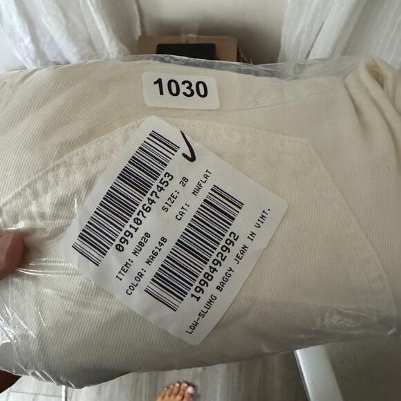 Madewell Low-Slung Baggy Jean Sz 28 Vintage Canvas Airy Denim Edition Drawstring - Picture 10 of 10